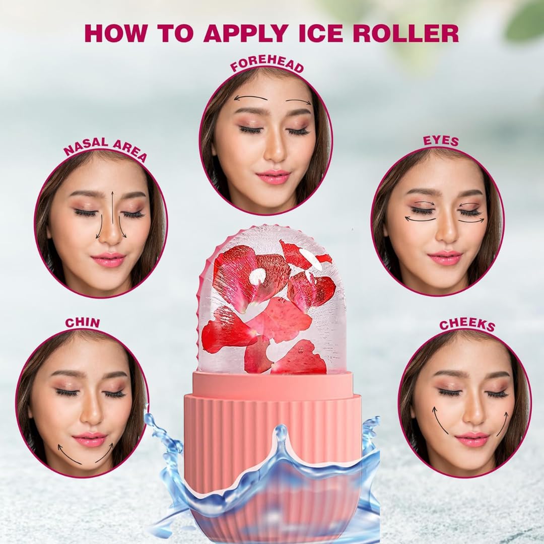Face Ice Roller for Men & Women – Reusable & Unbreakable Face Massager for Glowing Skin, Puffy Eyes & Relaxation – Ice Cube Roller for Skin Care