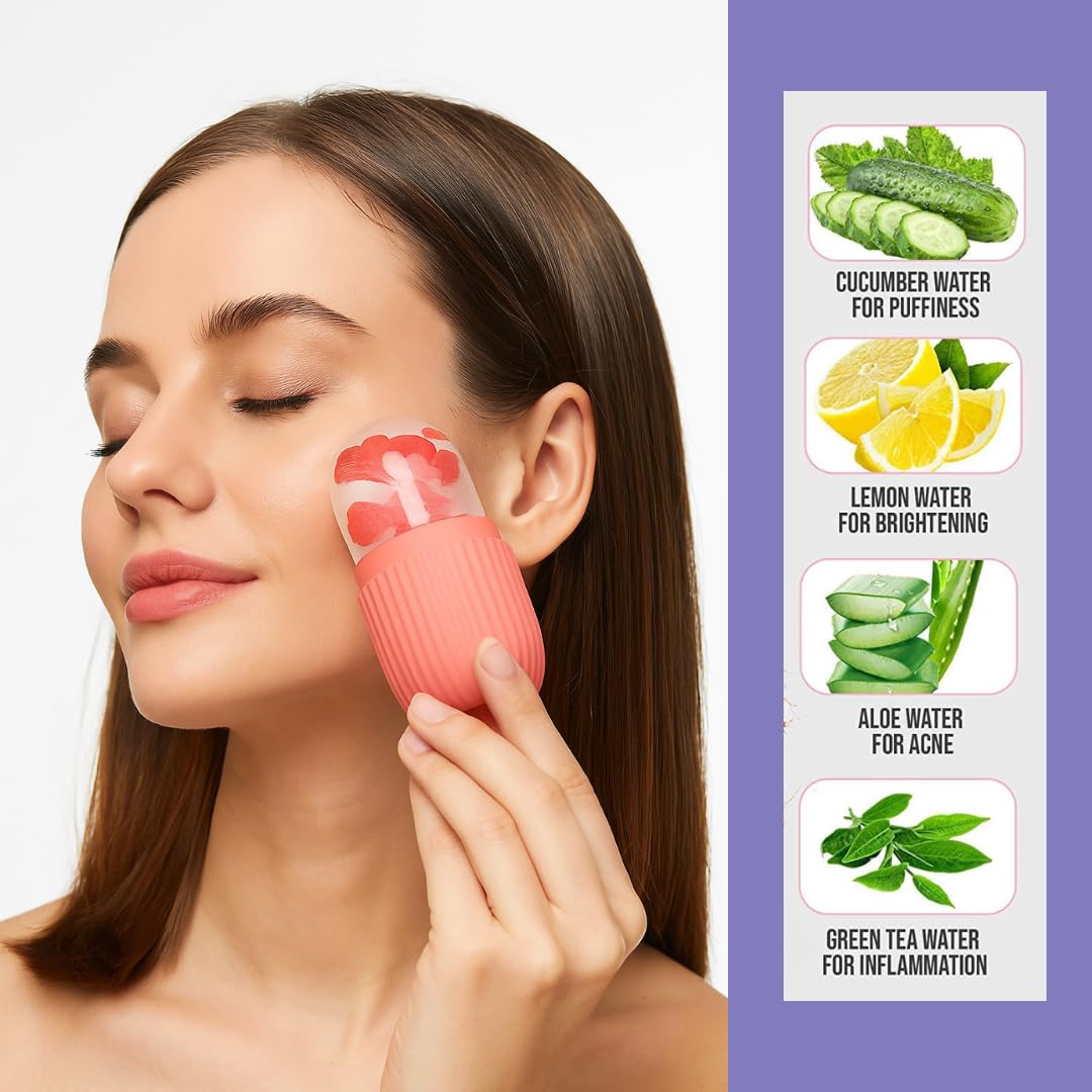 Face Ice Roller for Men & Women – Reusable & Unbreakable Face Massager for Glowing Skin, Puffy Eyes & Relaxation – Ice Cube Roller for Skin Care
