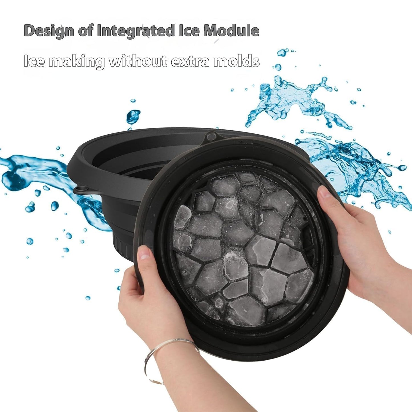 Ice Face Bowl Silicone Face Ice Bowl For Ice With Built-In Ice Tray Collapsible Face Tub For Ice Bath, Facial Ice Plunge Bowl Ice Water Facials at Home Women & Men